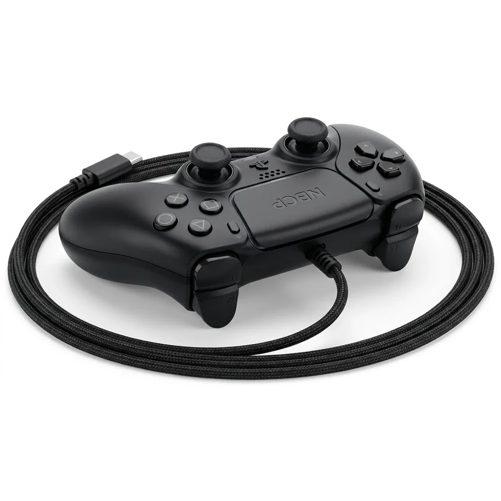Controle com fio para jogos NBCP para PS5, PS4 e PC com giroscópio