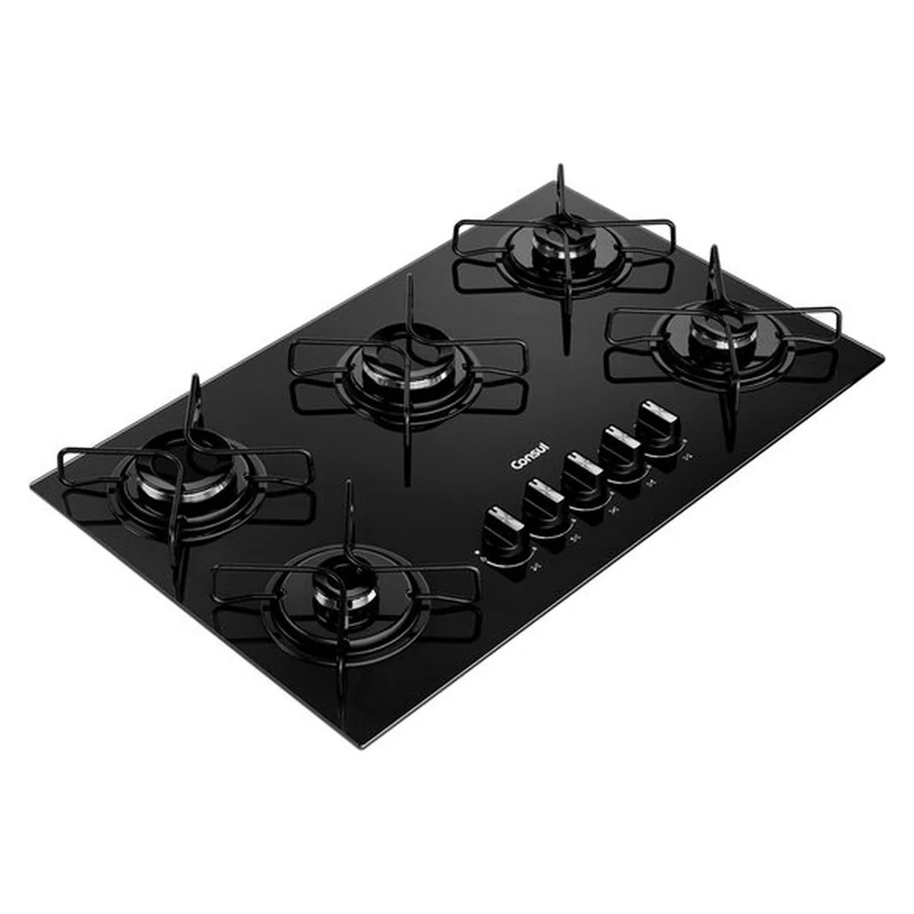 Cooktop 5 Bocas a Gás Consul, Mesa de vidro Temperado - CD075BE