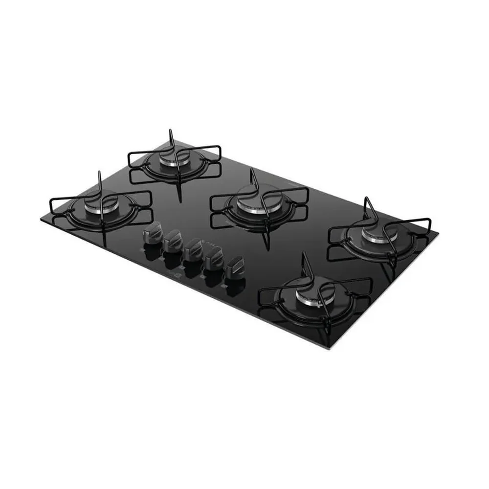 Fogão Cooktop 5 Bocas Mesa Vidro Atlas Agile Up Preto Bivolt