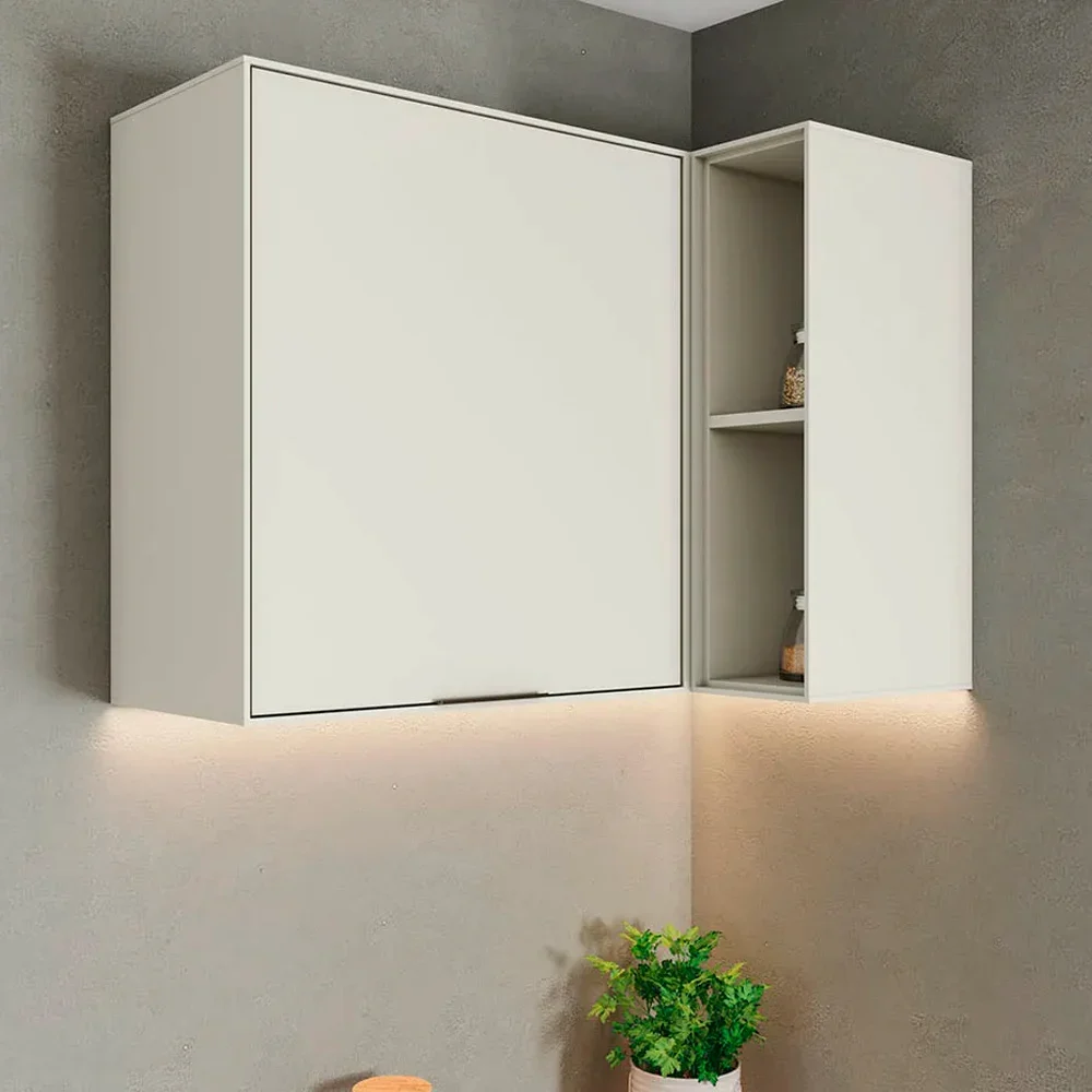 Armário Aéreo de Canto 01 Porta MDF Fineze Henn
