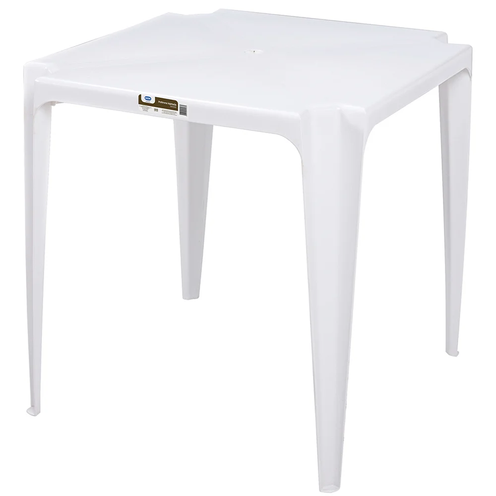 Mesa Quadrada de Plástico Mor 70x70cm - Suporta até 30kg