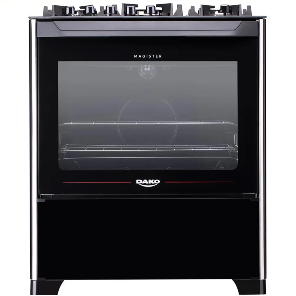 Fogão Dako 5 Bocas Magister Automático Mesa de Vidro Forno 100L