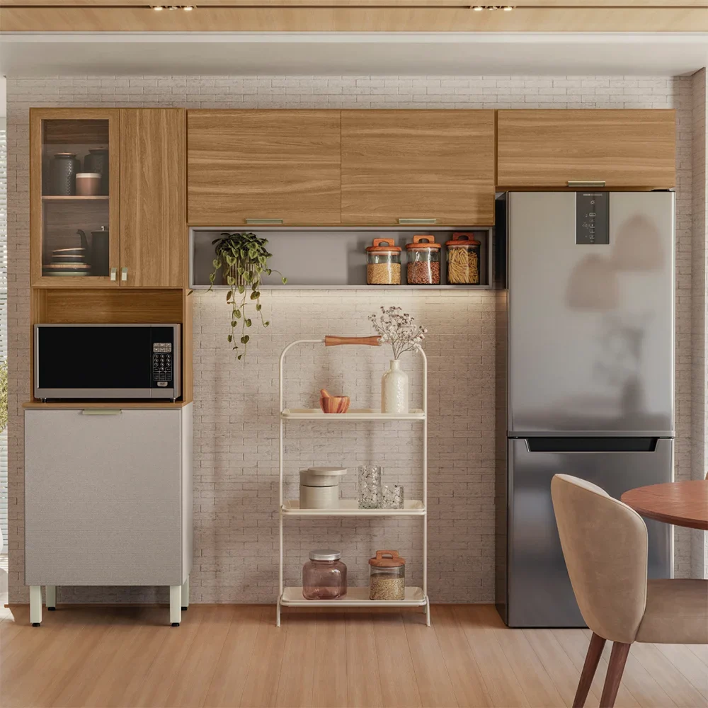 Cozinha Compacta Alba 6 Portas 1 Nicho MDP - Demóbile