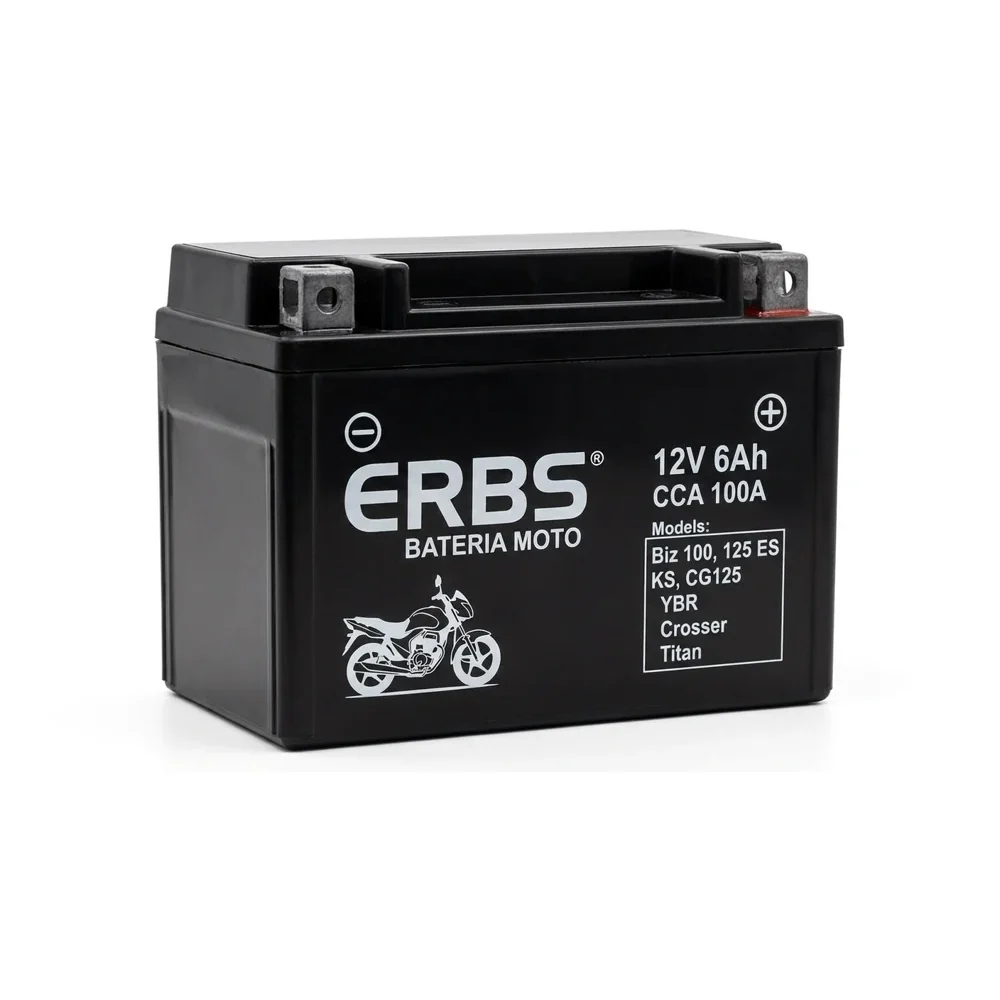 Bateria moto Biz Honda Biz 100 125 ES KS CG125 YBR Crosser Titan ERBS 6ah