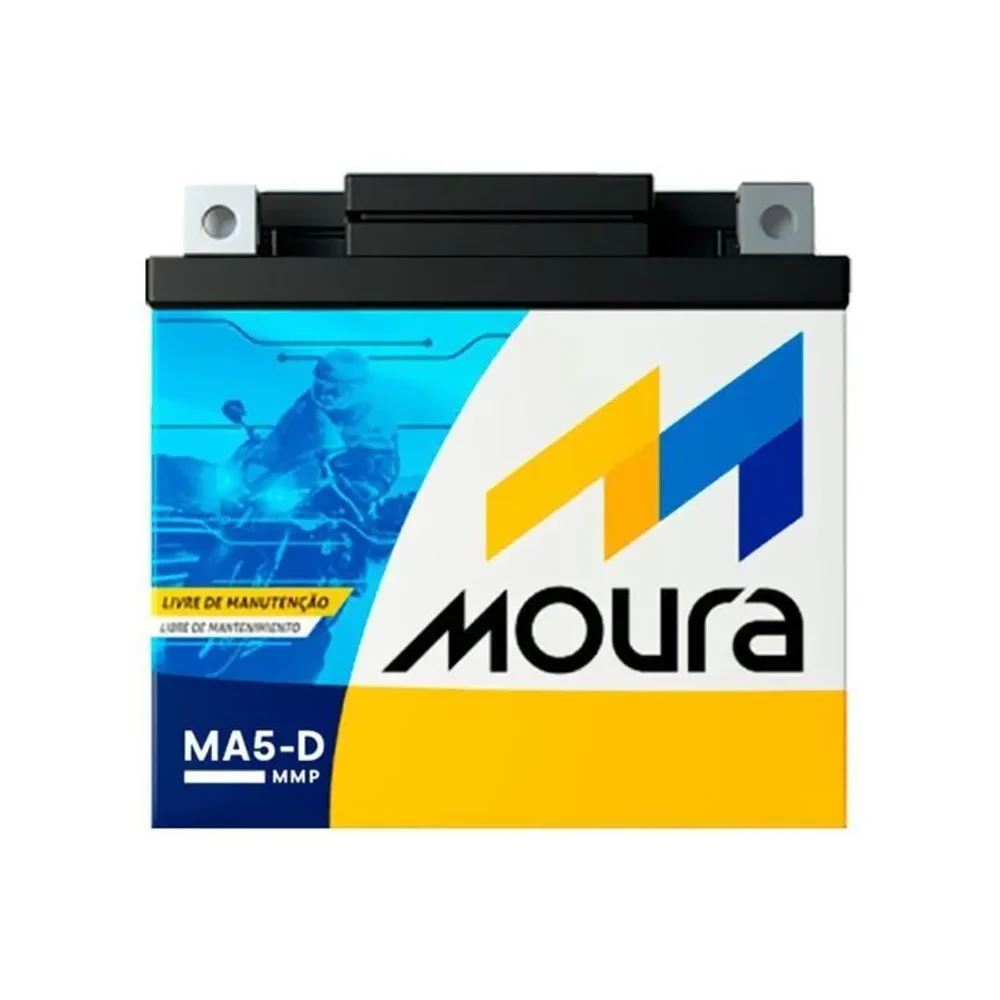 Bateria de Moto Moura MA5D Honda Cg, Nxr Bros 125, 150, 160, Xre 300 e Biz 100, 110, 125, Pop 100,11