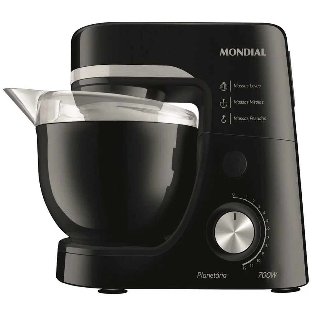 Batedeira Planetária Mondial BP03-B com 12 Velocidades 700W Tigela 4,5L