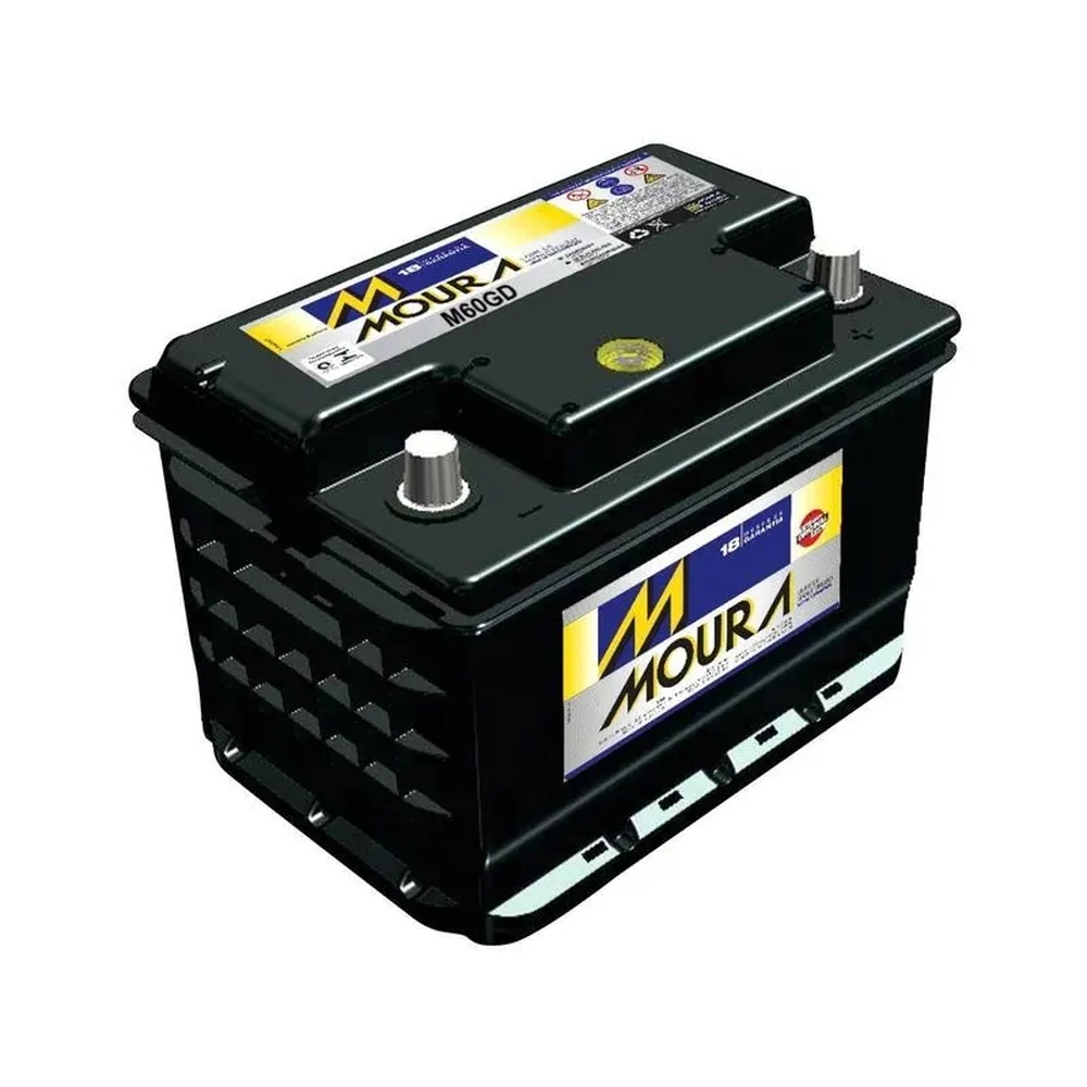 Bateria Moura 60 Amperes 12 Volts Polo Positivo Lado Direito 24 Meses de Garantia Livre de Manutenção
