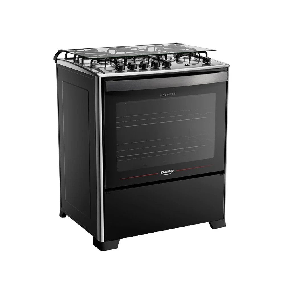 Fogão Dako Magister 5 Bocas Automático Mesa de Inox Tripla Chama Forno 100L