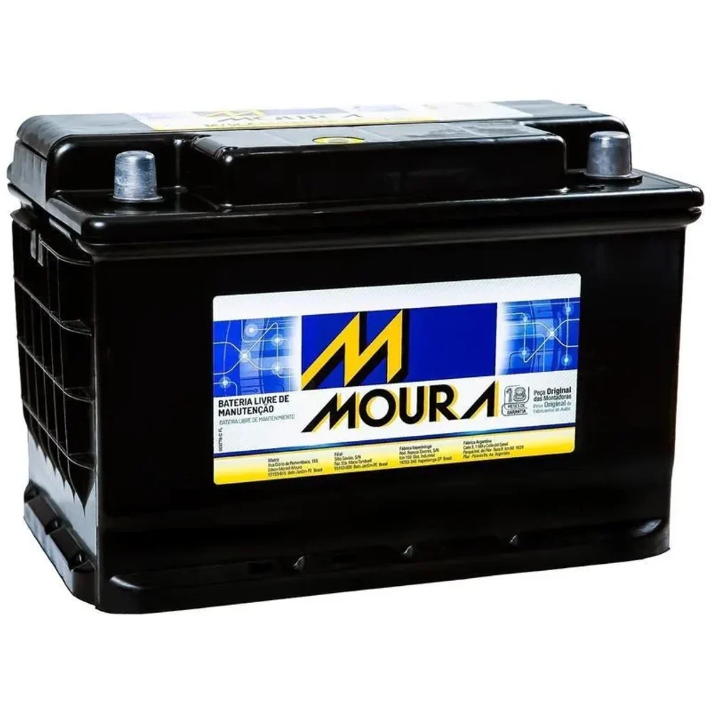 Bateria MOURA 75 Amperes (M75LD) - HILUX TORO RANGER FRONTIER
