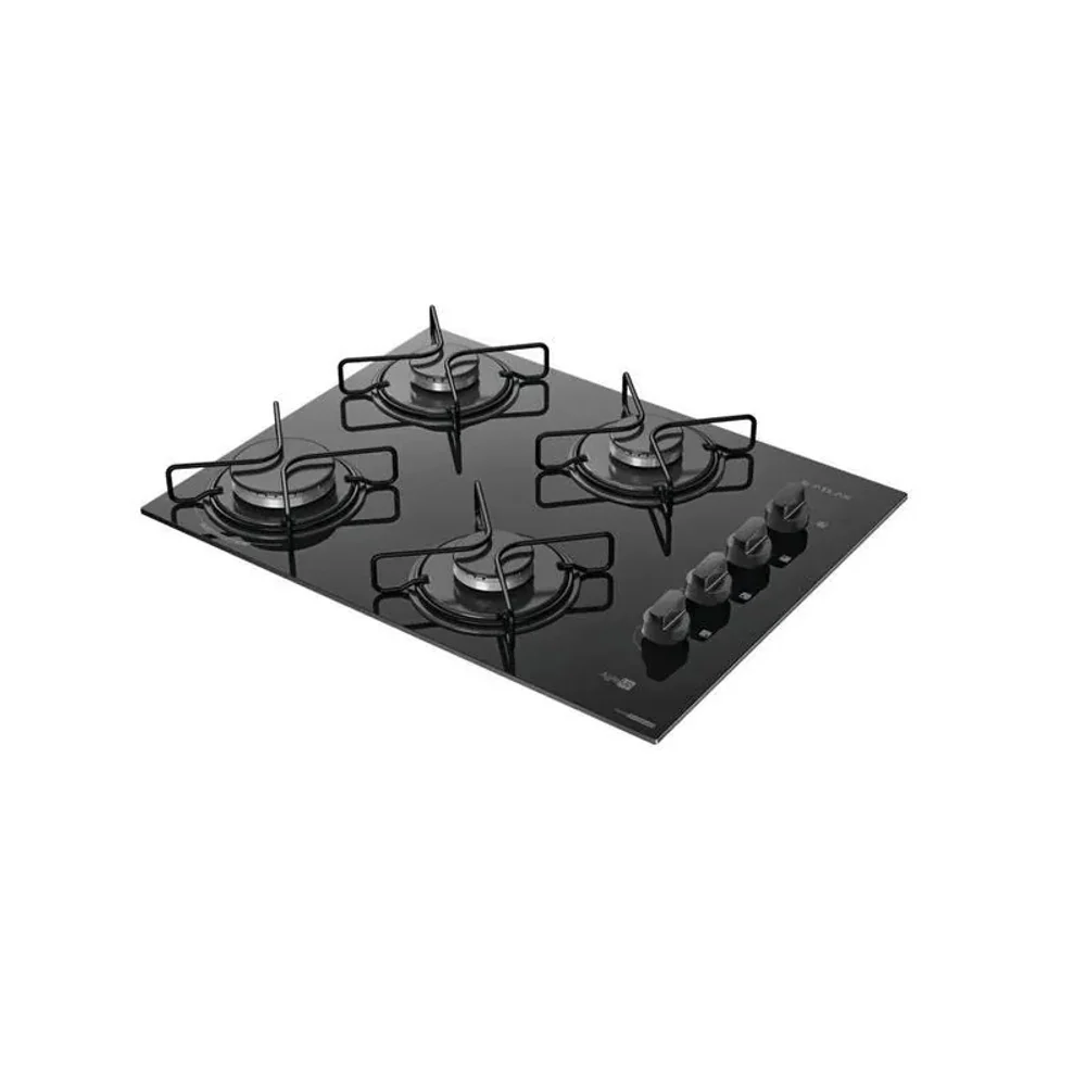 Fogão Cooktop 4 Bocas Mesa Vidro Atlas Agile Up Preto Bivolt