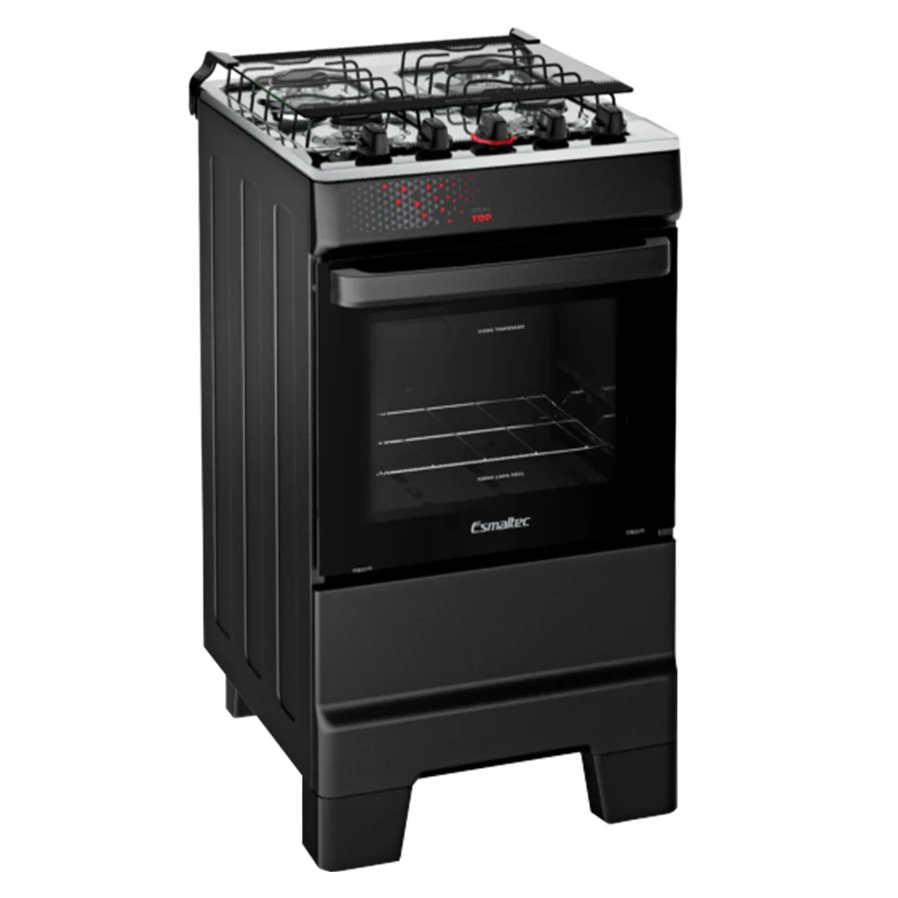 Fogão Esmaltec Ideal Top 4 Bocas Automático Mesa de Inox
