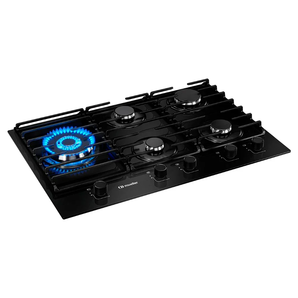 Cooktop a Gás Mueller Mesa de Vidro 5 Bocas MCG5BM
