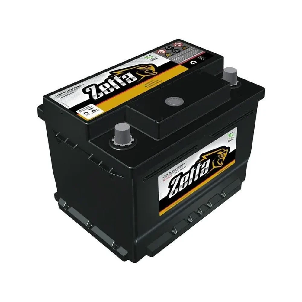 Bateria Zetta 60 Amp 12 Volts Polo Positivo Lado Direito Livre de Manutenção. 1 Ano de Garantia Fabricação Moura - Selada